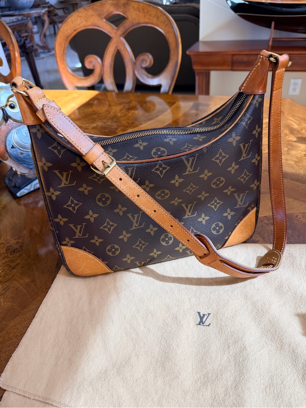 Authentic Louis Vuitton Monogram Boulogne shoulder bag  with dust bag